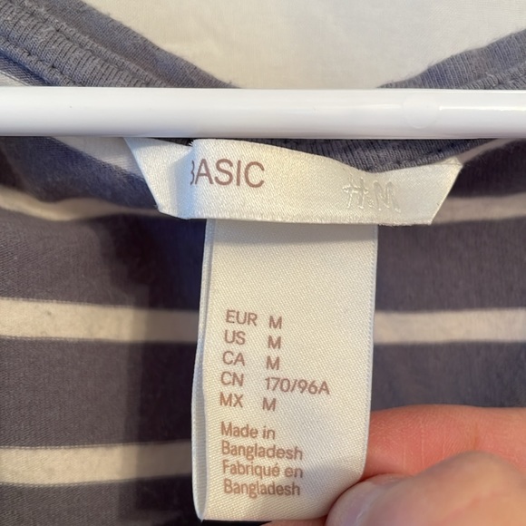 H&M Basics V Neck Striped T Shirt Dress - Picture 2 of 4